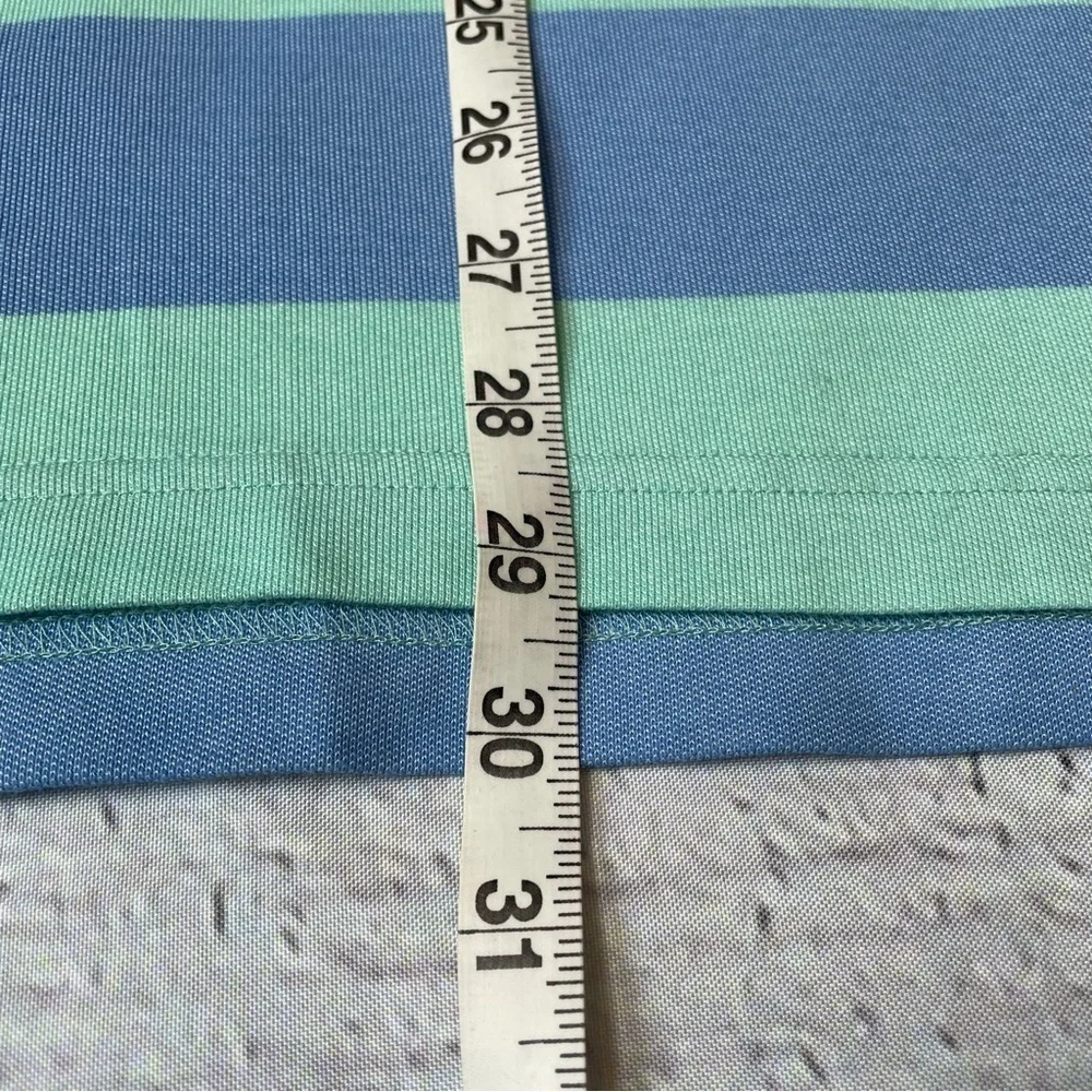 IZOD Men’s Advantage Performance Stretch Polo Shirt Size XL Blue‎ Green Striped